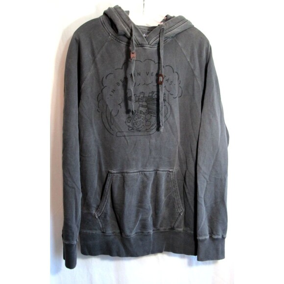Deus Ex Machina Gray Long Sleeve Hoodie Size Medium EUC - Picture 1 of 4